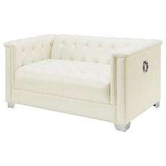 Chaviano Ivory Loveseat - furniture place usa