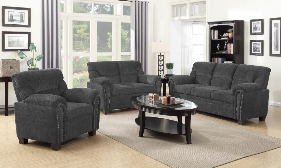 Clementine Grey 3 Pc Sofa Set - furniture place usa