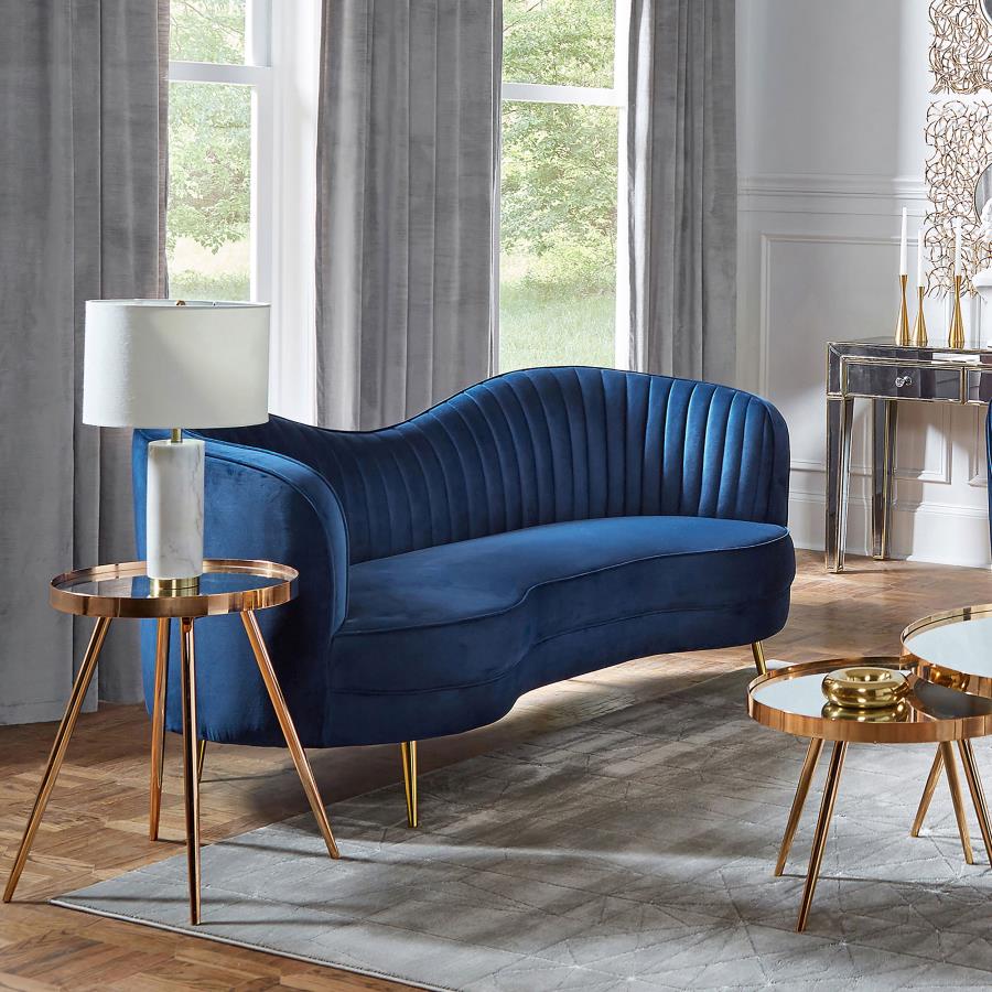 Sophia Blue Loveseat - furniture place usa