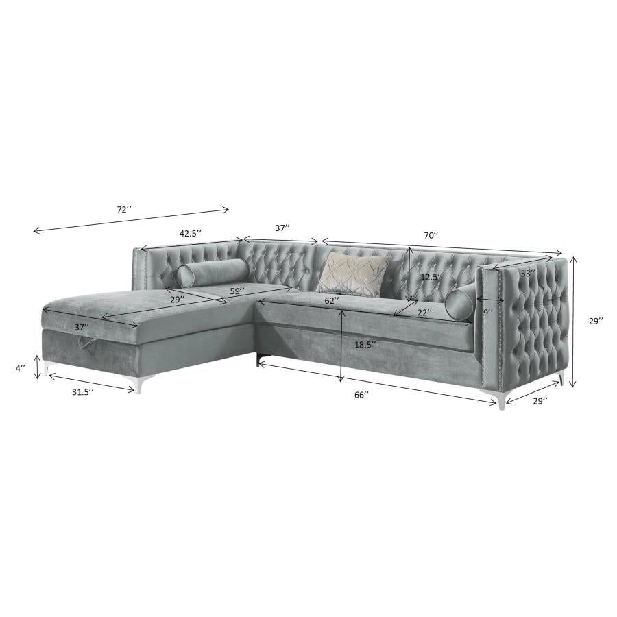 Bellaire Grey Sectional - furniture place usa