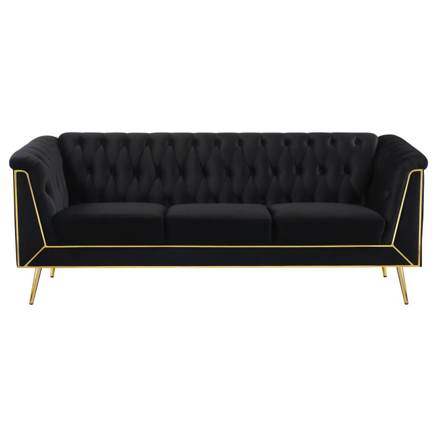 Holly Black 3 Pc Sofa Set - furniture place usa