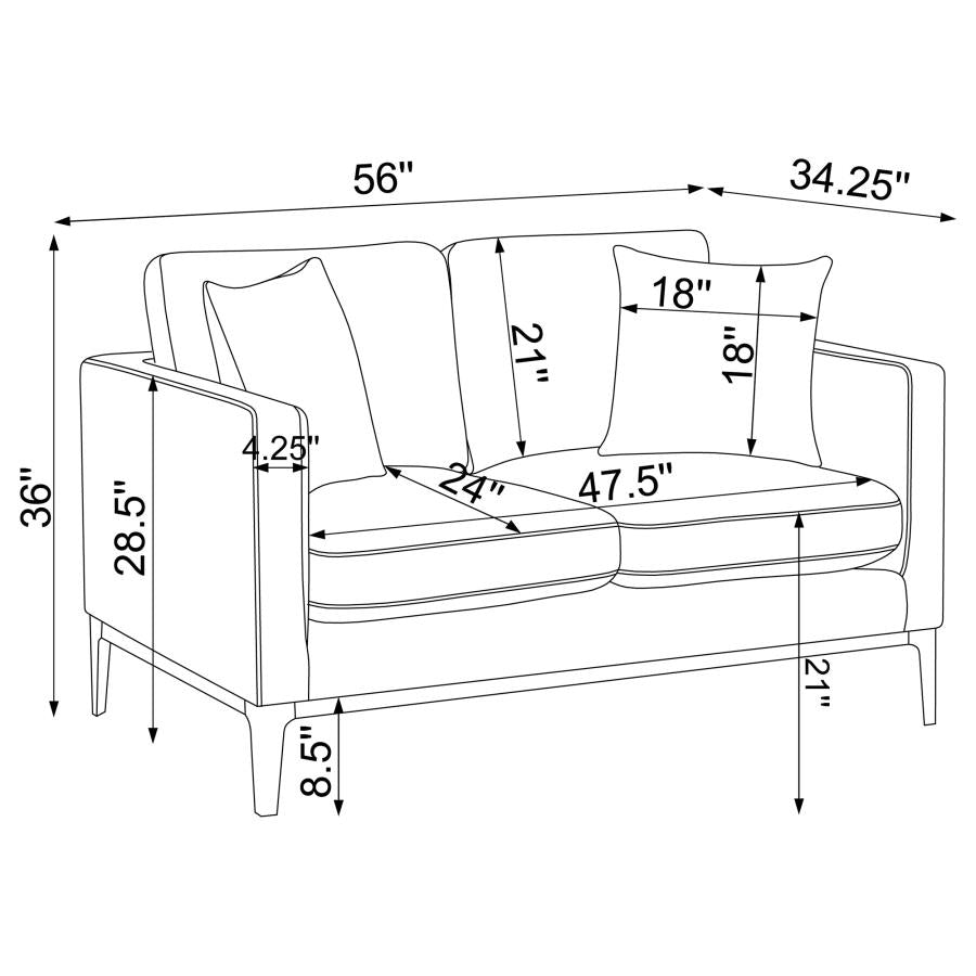 Apperson Grey Loveseat - furniture place usa