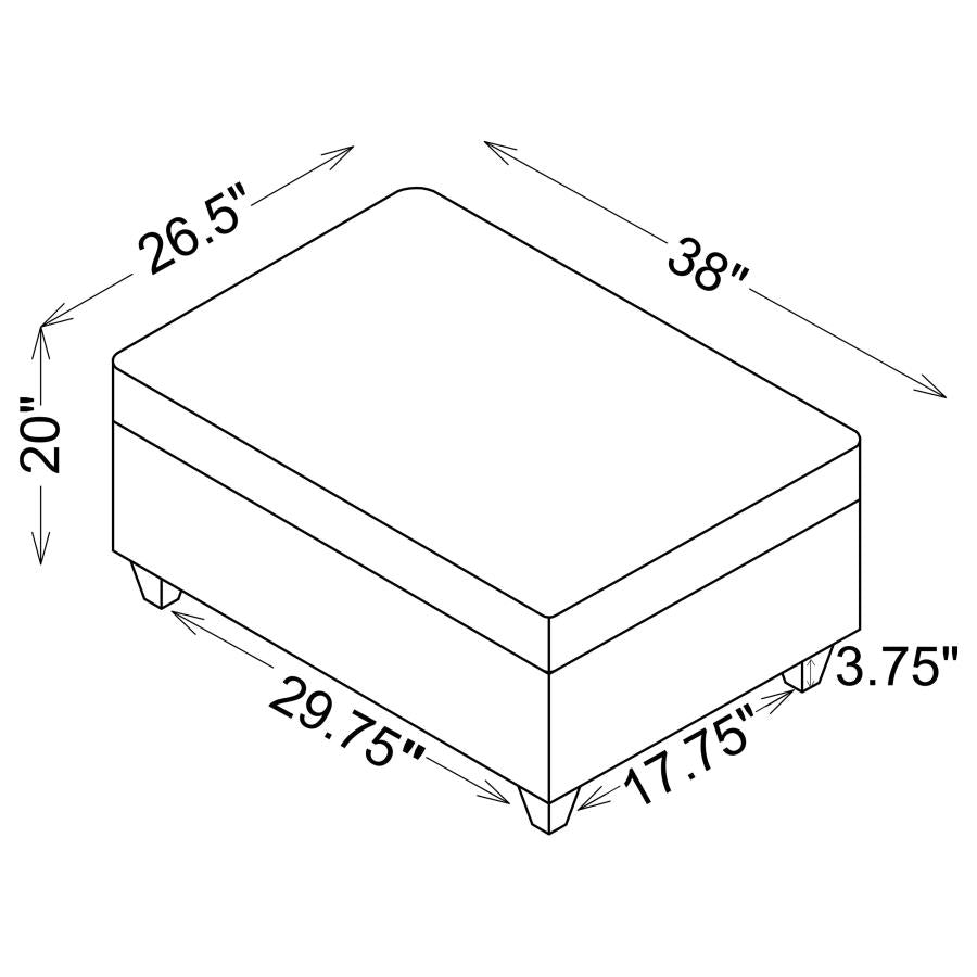 Mccord Grey Ottoman - furniture place usa