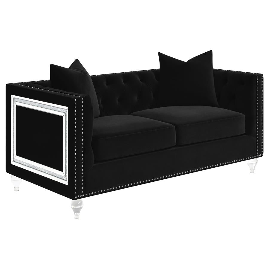 Delilah Black 3 Pc Sofa Set - furniture place usa