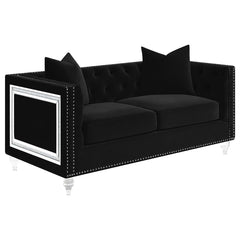 Delilah Black 3 Pc Sofa Set - furniture place usa