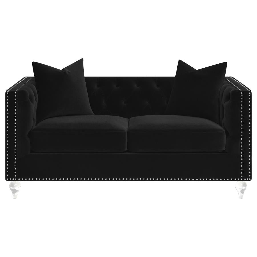 Delilah Black Loveseat - furniture place usa