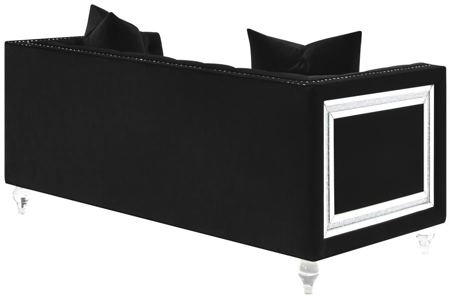 Delilah Black Loveseat - furniture place usa
