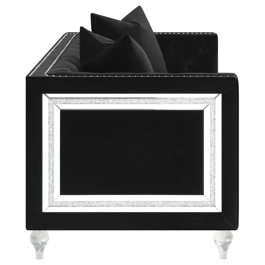 Delilah Black Loveseat - furniture place usa