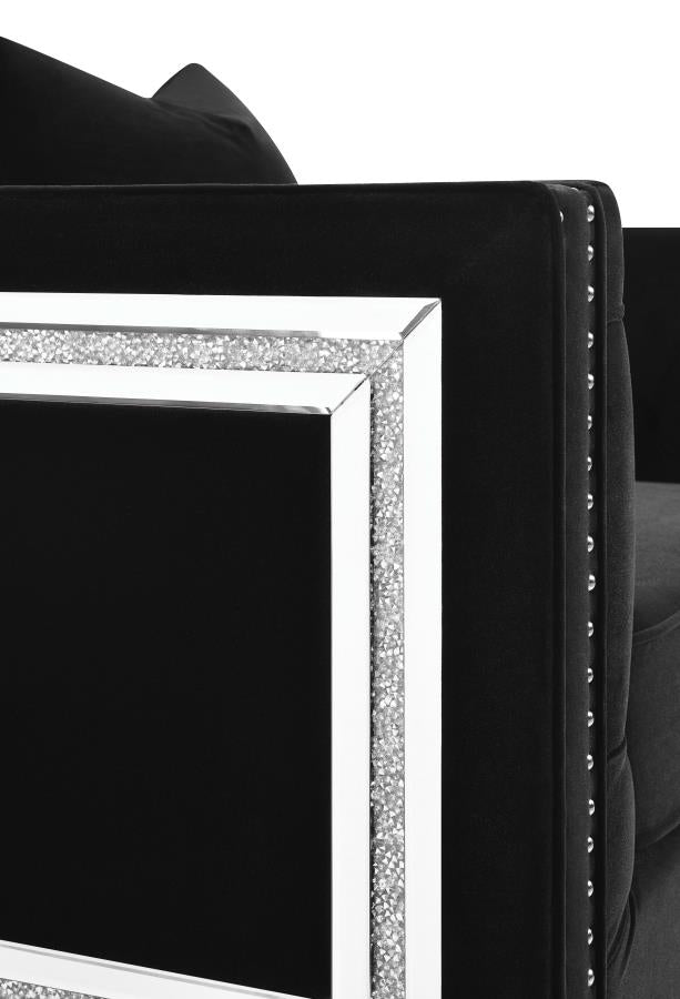 Delilah Black Loveseat - furniture place usa