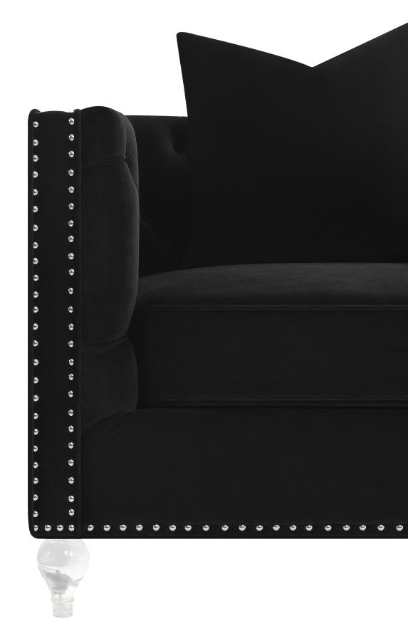 Delilah Black Loveseat - furniture place usa