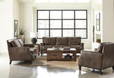 Leaton Brown 3 Pc Sofa Set - furniture place usa