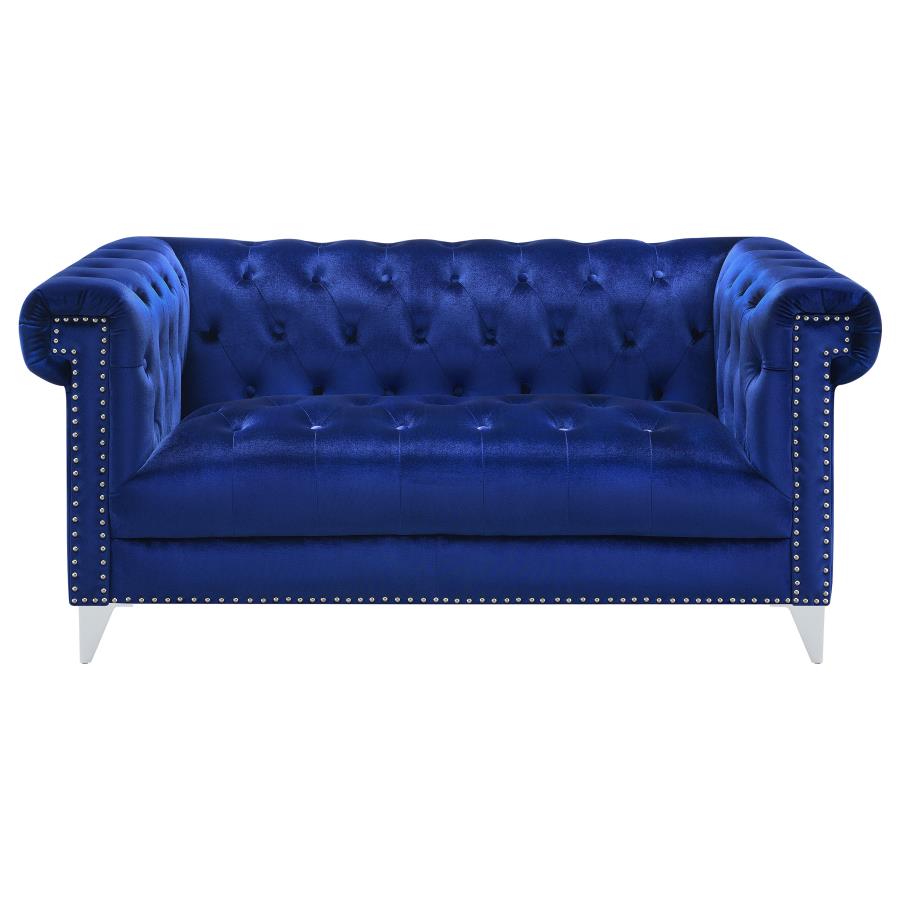 Bleker Blue 3 Pc Sofa Set - furniture place usa