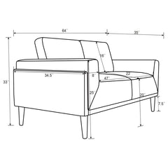 Rilynn Brown 2 Pc Sofa Set - furniture place usa