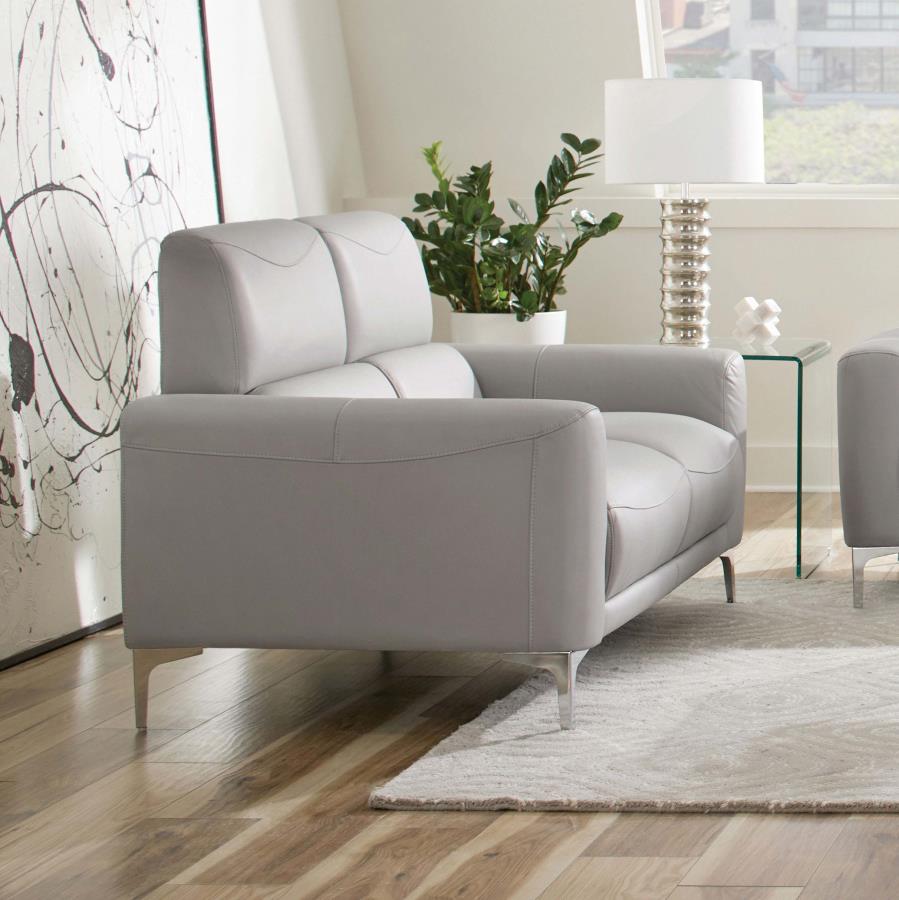 Glenmark Grey Loveseat - furniture place usa