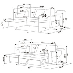 Samantha Grey Sleeper Sectional - furniture place usa