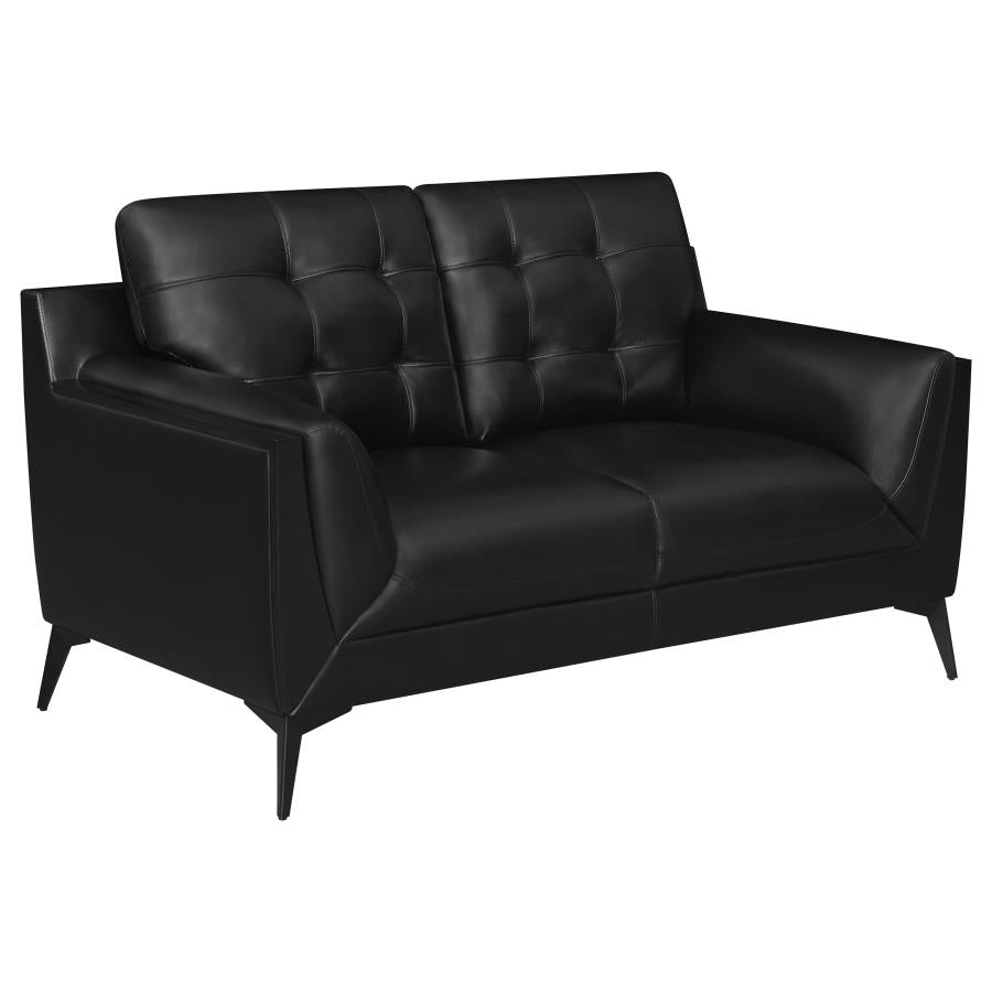 Moira Black 3 Pc Sofa Set - furniture place usa