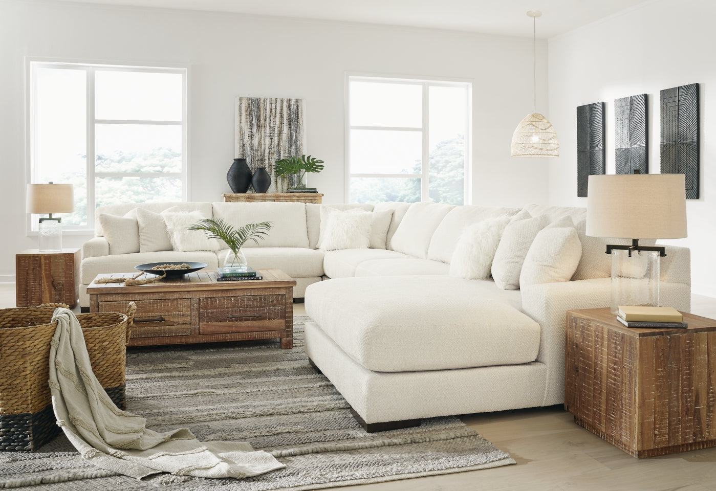 Zada 5-Piece Sectional with Chaise - furniture place usa