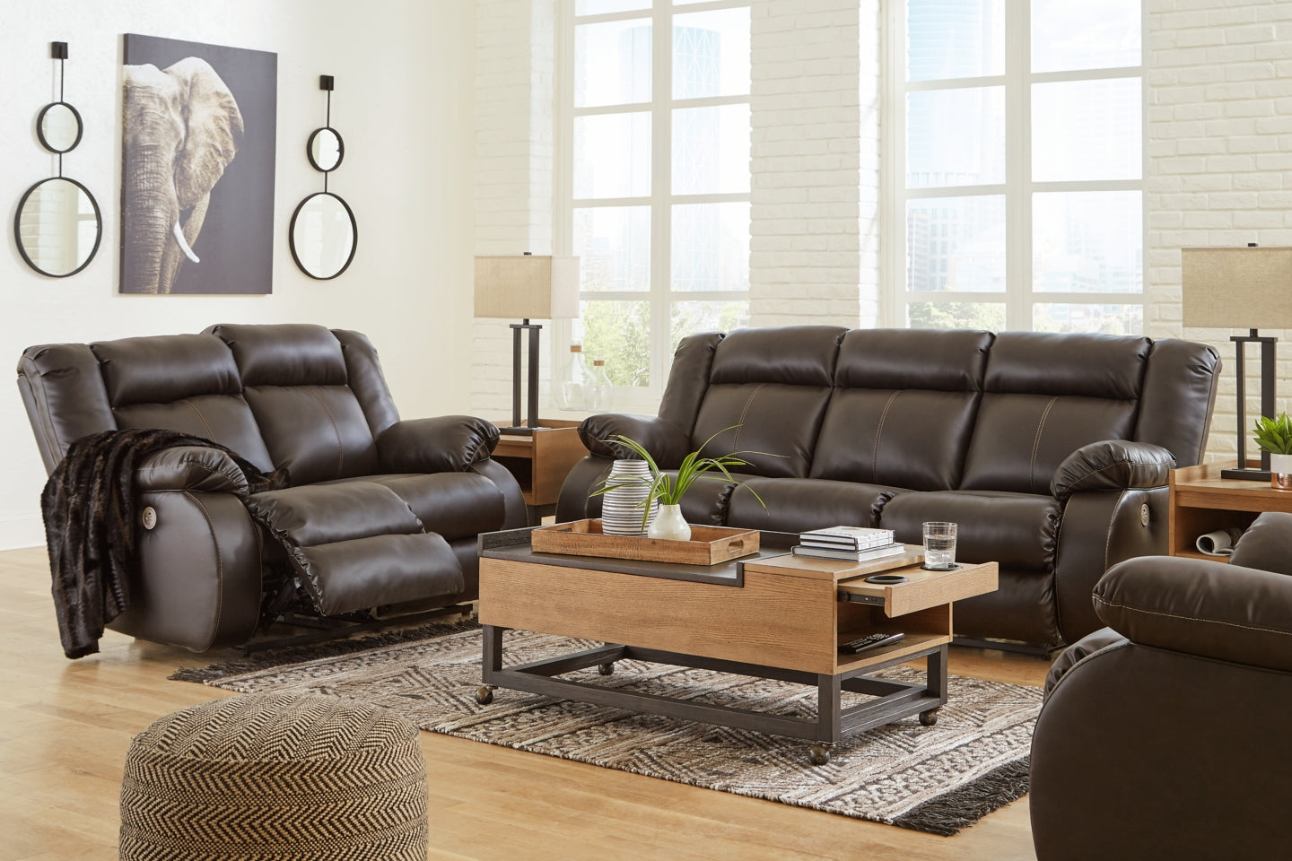 Denoron Sofa, Loveseat and Recliner - furniture place usa