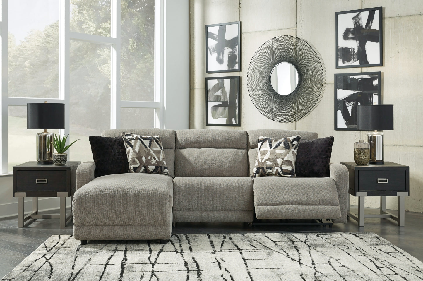 Colleyville 3-Piece Sectional with Recliner - PKG008158 - furniture place usa