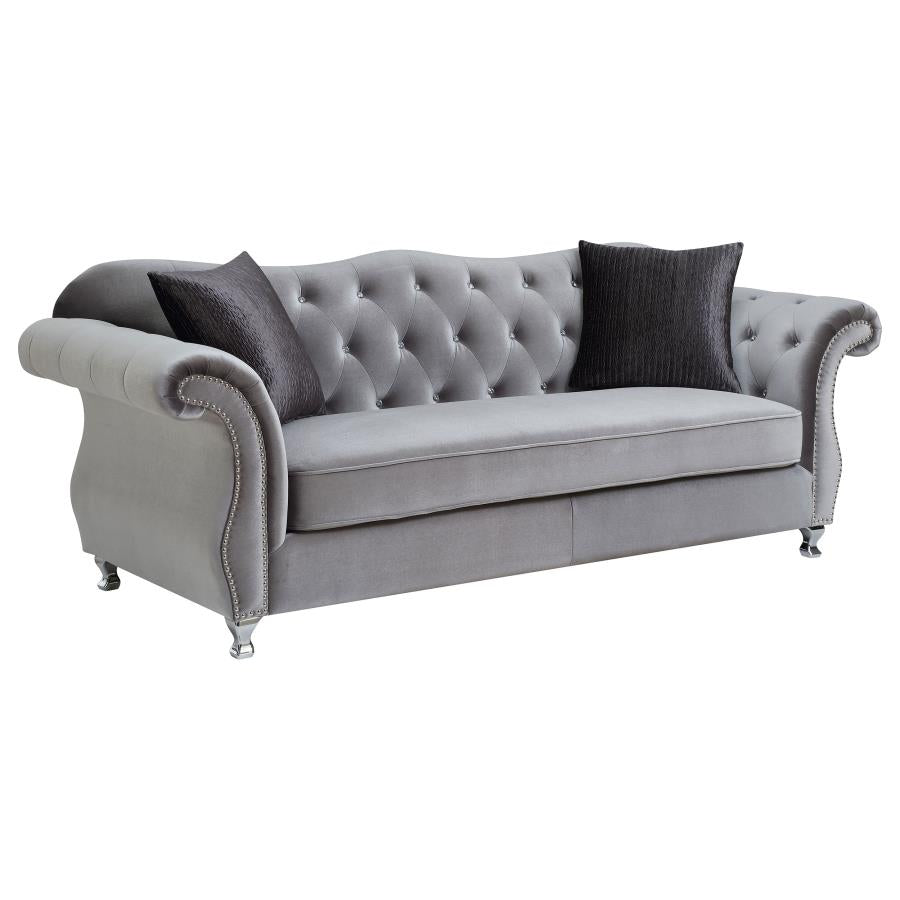 Frostine Silver 2 Pc Sofa Set - furniture place usa