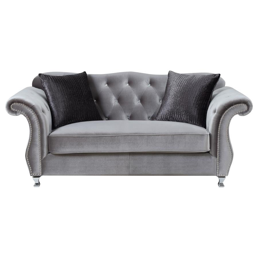 Frostine Silver 2 Pc Sofa Set - furniture place usa