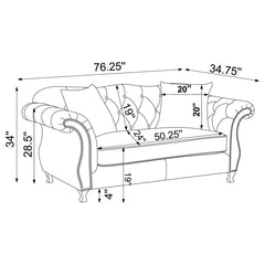 Frostine Silver 2 Pc Sofa Set - furniture place usa
