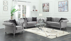 Frostine Silver 3 Pc Sofa Set - furniture place usa