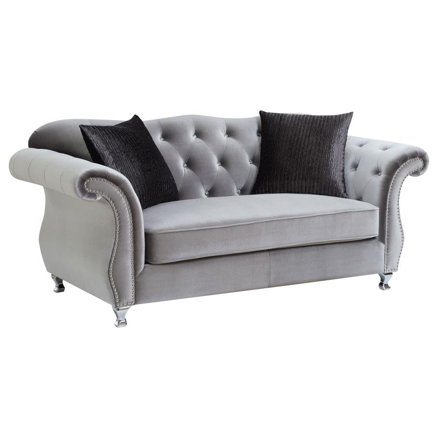 Frostine Silver 3 Pc Sofa Set - furniture place usa