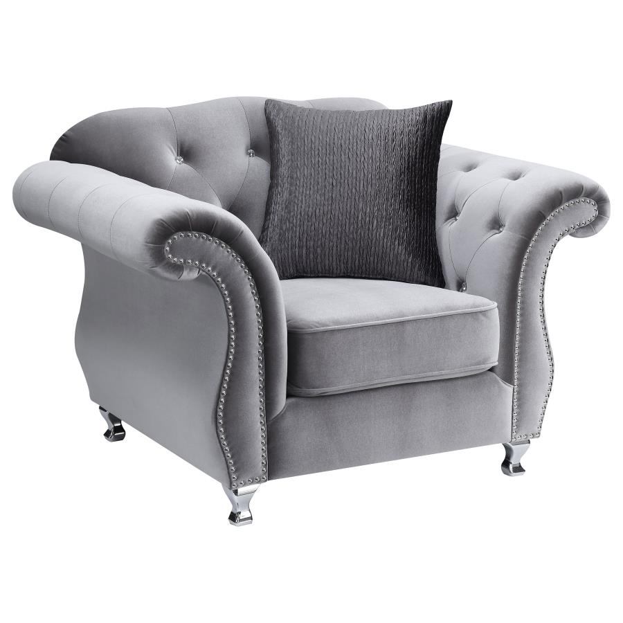 Frostine Silver 3 Pc Sofa Set - furniture place usa
