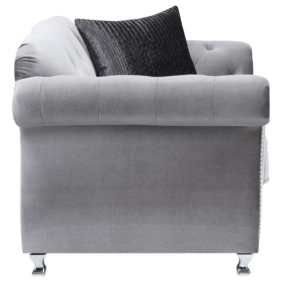 Frostine Silver 3 Pc Sofa Set - furniture place usa