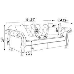 Frostine Silver 3 Pc Sofa Set - furniture place usa
