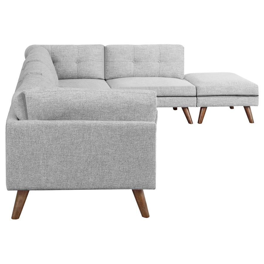 Churchill Grey 6 Pc Sectional - furniture place usa