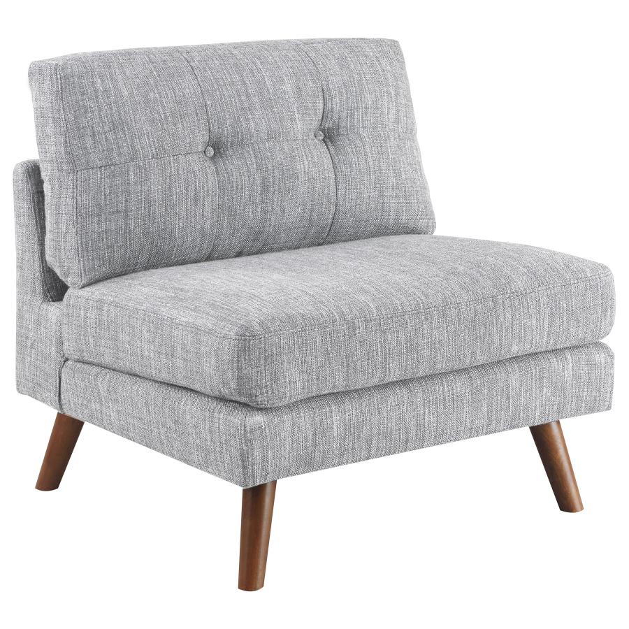 Churchill Grey Armless Chair - furniture place usa