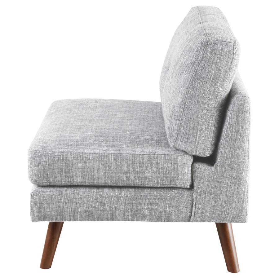 Churchill Grey Armless Chair - furniture place usa