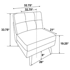 Churchill Grey Armless Chair - furniture place usa
