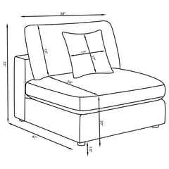 Serene Grey Armless Chair - furniture place usa
