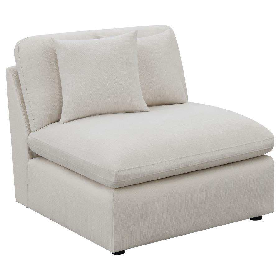 Hobson Ivory Armless Chair - furniture place usa