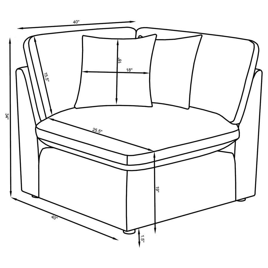 Hobson Ivory Corner - furniture place usa