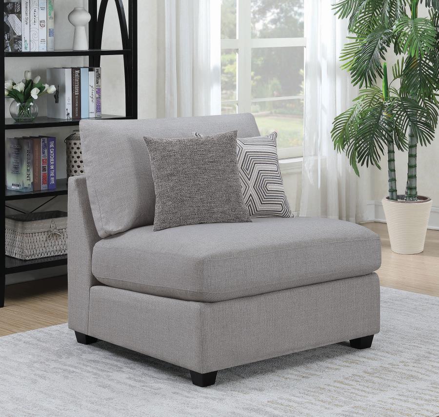 Cambria Grey Armless Chair - furniture place usa