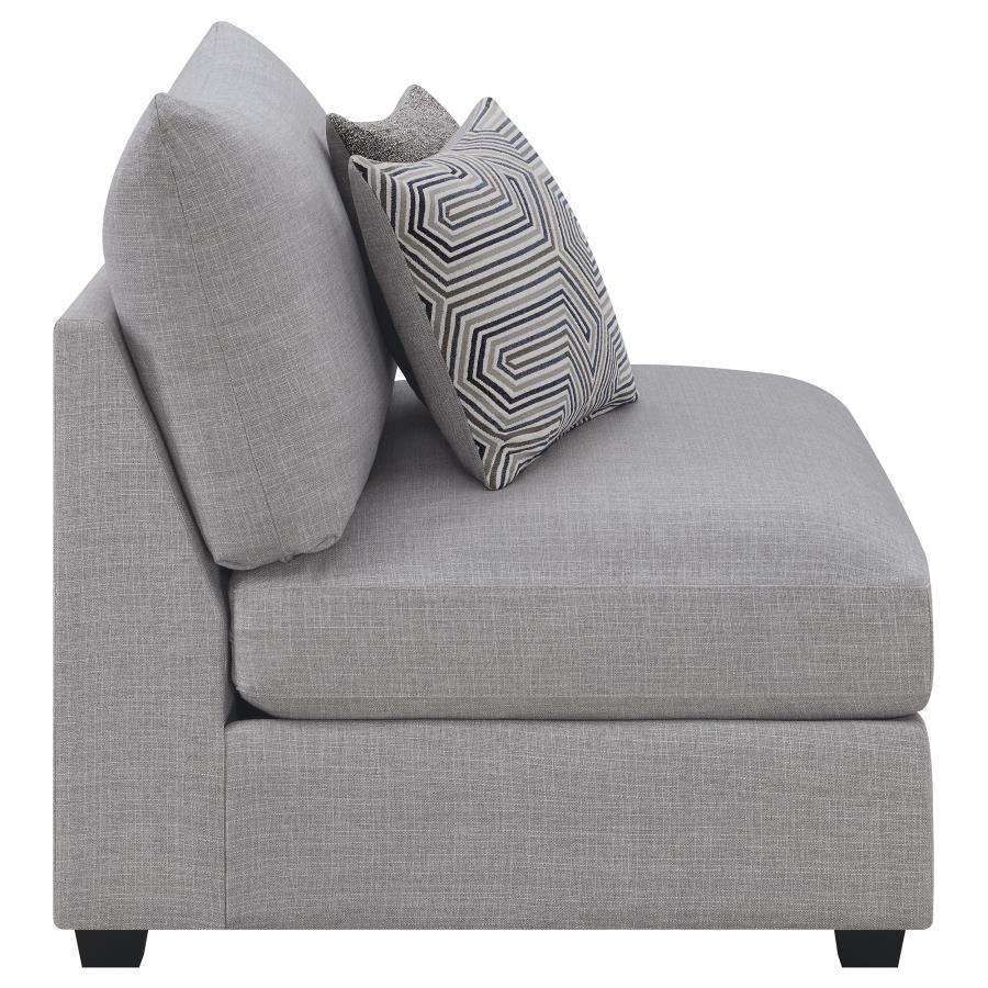 Cambria Grey Armless Chair - furniture place usa