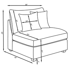 Cambria Grey Armless Chair - furniture place usa