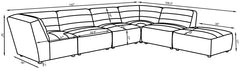 Sunny White 6 Pc Sectional - furniture place usa
