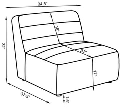 Sunny White Armless Chair - furniture place usa