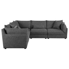 Sasha Black 5 Pc Sectional - furniture place usa