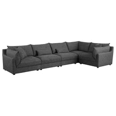Sasha Black 5 Pc Sectional - furniture place usa