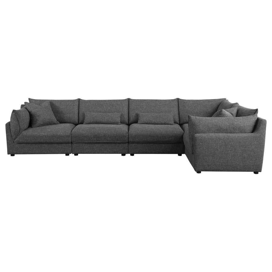 Sasha Black 5 Pc Sectional - furniture place usa