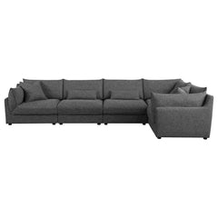 Sasha Black 5 Pc Sectional - furniture place usa
