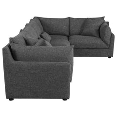 Sasha Black 5 Pc Sectional - furniture place usa