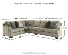 Bovarian 3-Piece Sectional with Ottoman - PKG001482 - furniture place usa