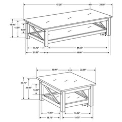 Rachelle Brown 3 Pc Coffee Table Set - furniture place usa